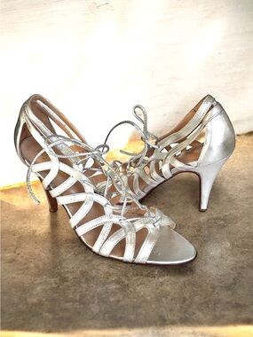 Sibyl Vane Strappy Sandals Silver Leather